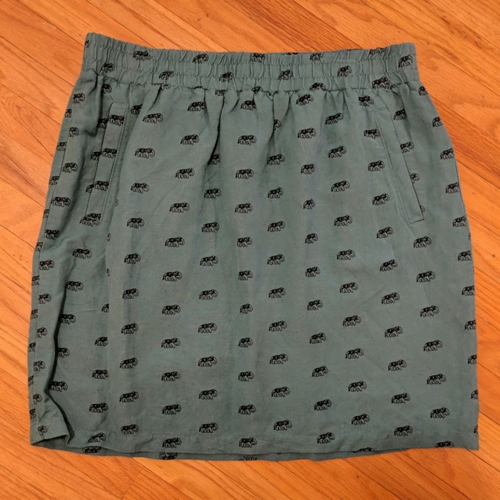 NEW W/ TAGS LOFT Teal Elephant Skirt